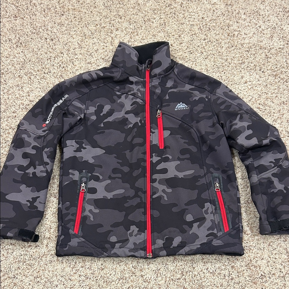 Snozu Kids Camo Jacket with Red Accents